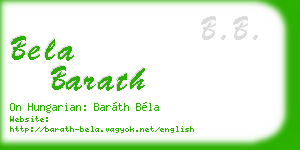 bela barath business card